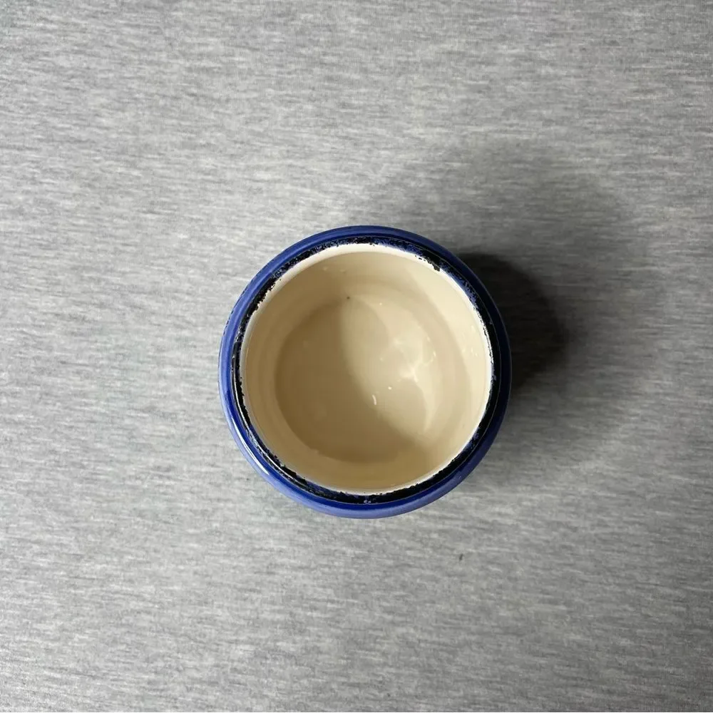 Target White & Blue 4” Mini Round Portuguese Ceramic Jar Planter Pot
